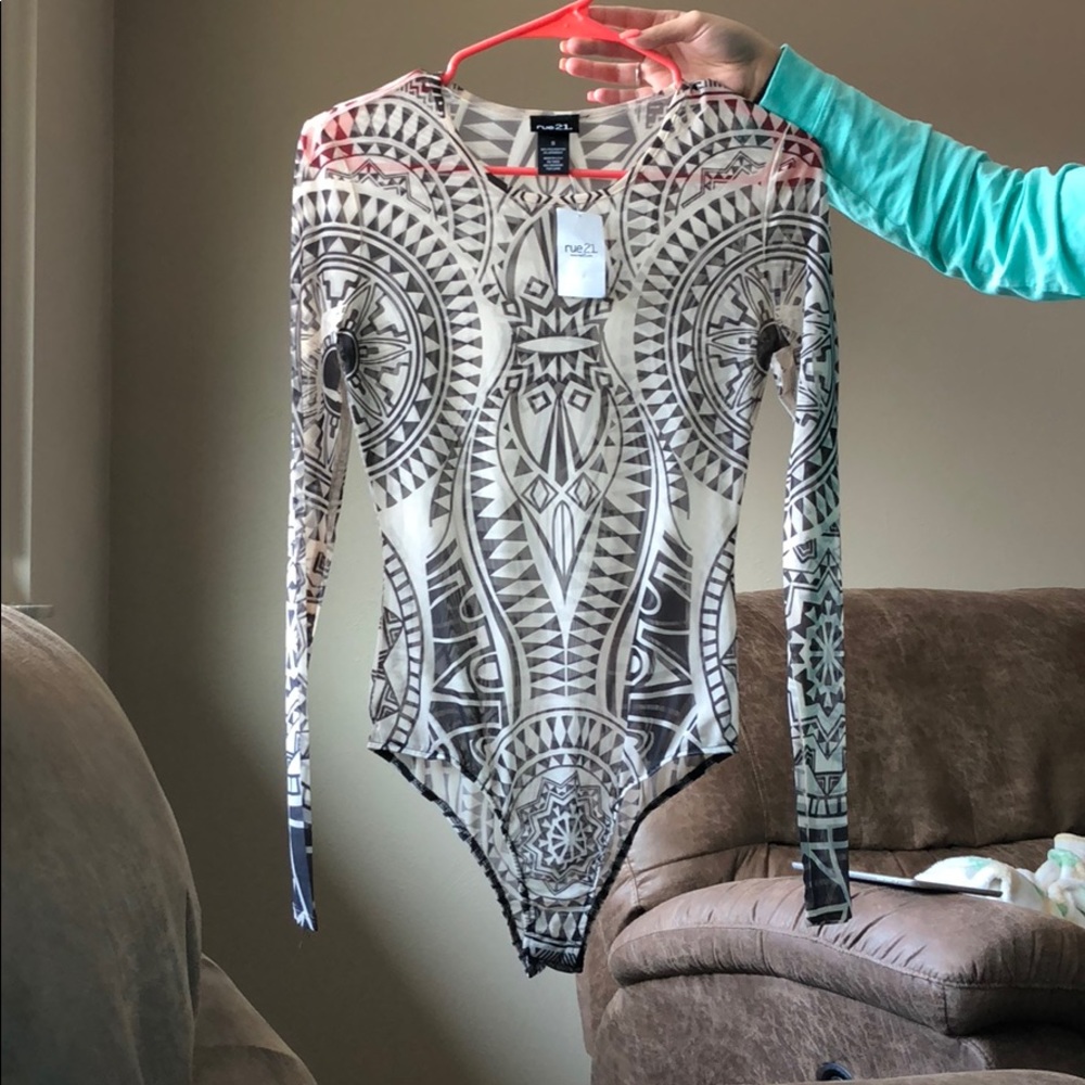 Black and cream see through onesie
